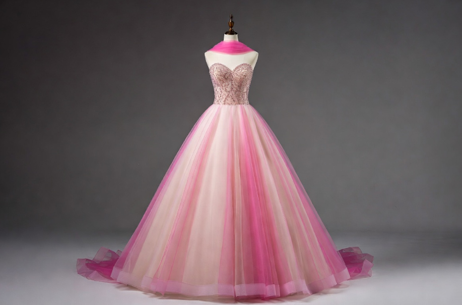 A pink prom dress